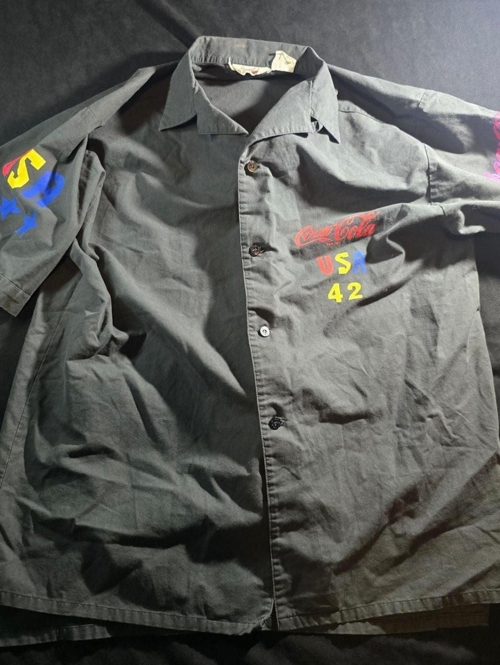 Vintage Coca-Cola Official Racing Team USA 42 Work Shirt Small
